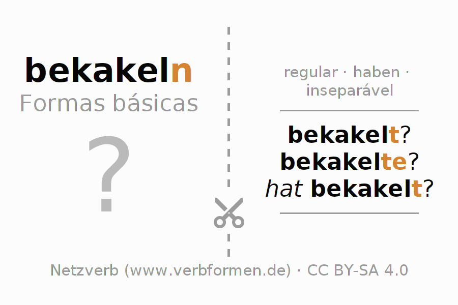 Flashcards para a conjugação do verbo bekakeln