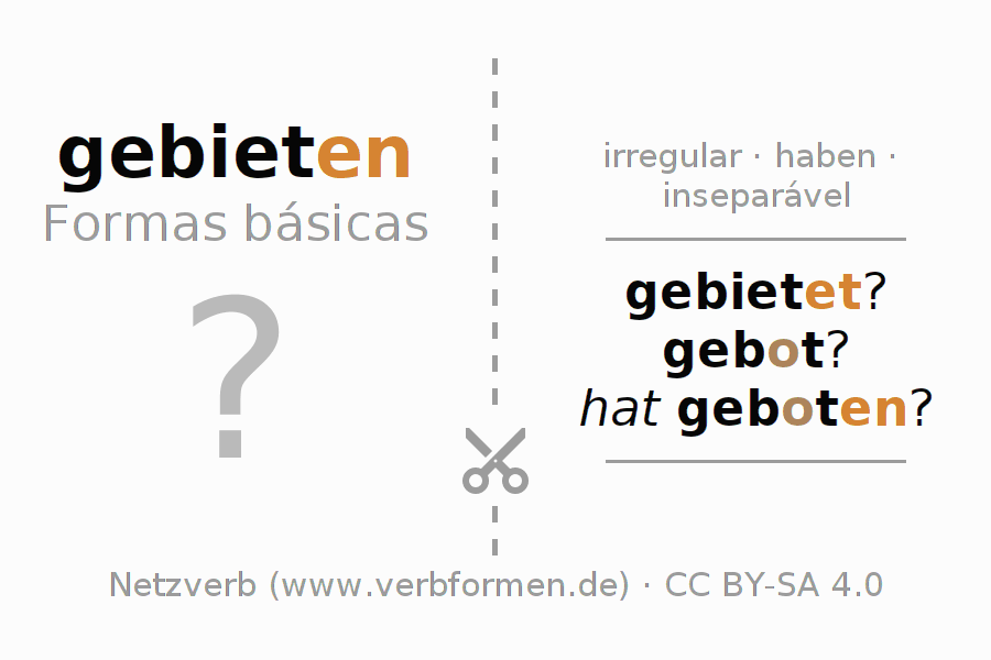 Flashcards para a conjugação do verbo gebieten