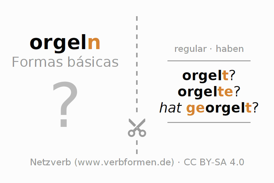 Flashcards para a conjugação do verbo orgeln