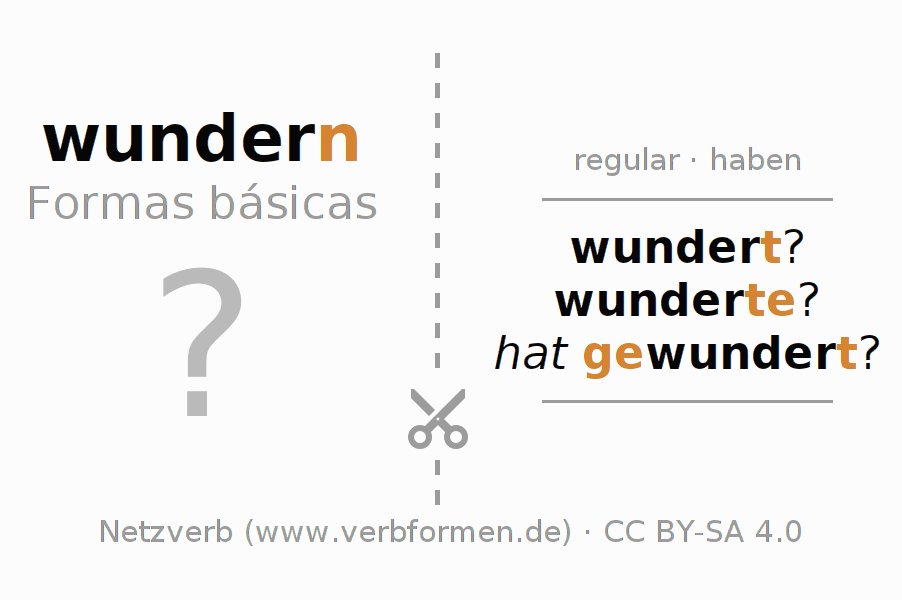 Flashcards para a conjugação do verbo wundern
