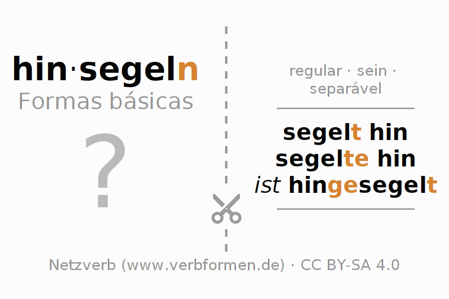 Flashcards para a conjugação do verbo hinsegeln