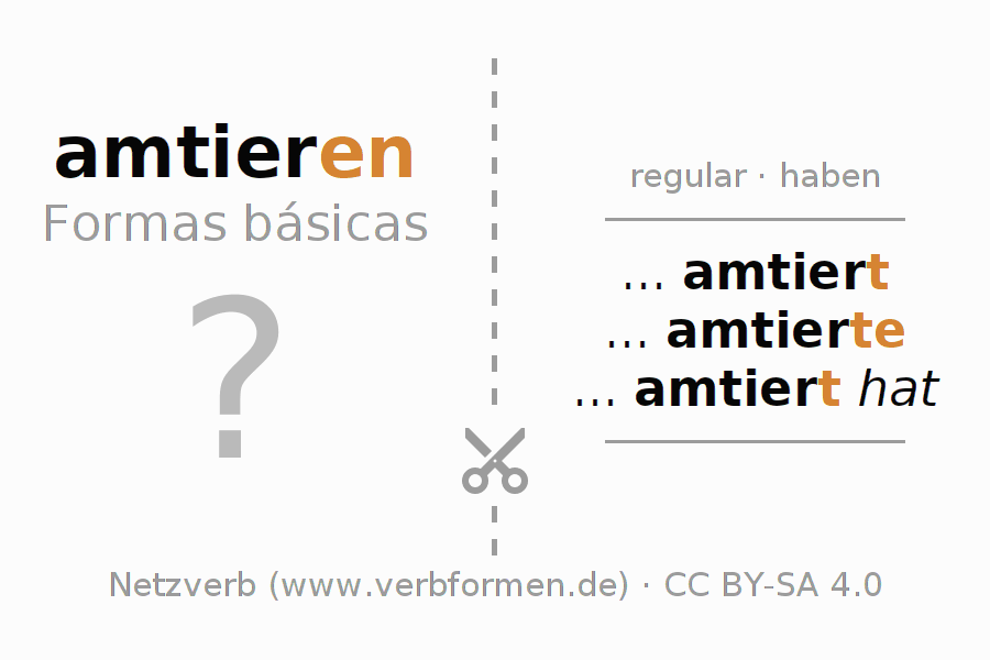 Flashcards para a conjugação do verbo amtieren