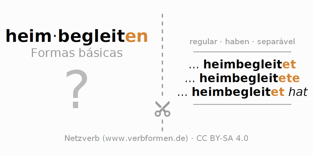 Flashcards para a conjugação do verbo heimbegleiten