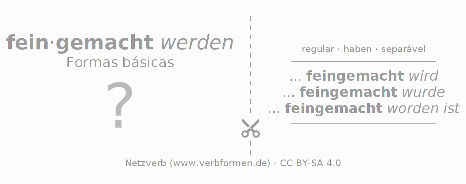 Flashcards para a conjugação do verbo feinmachen