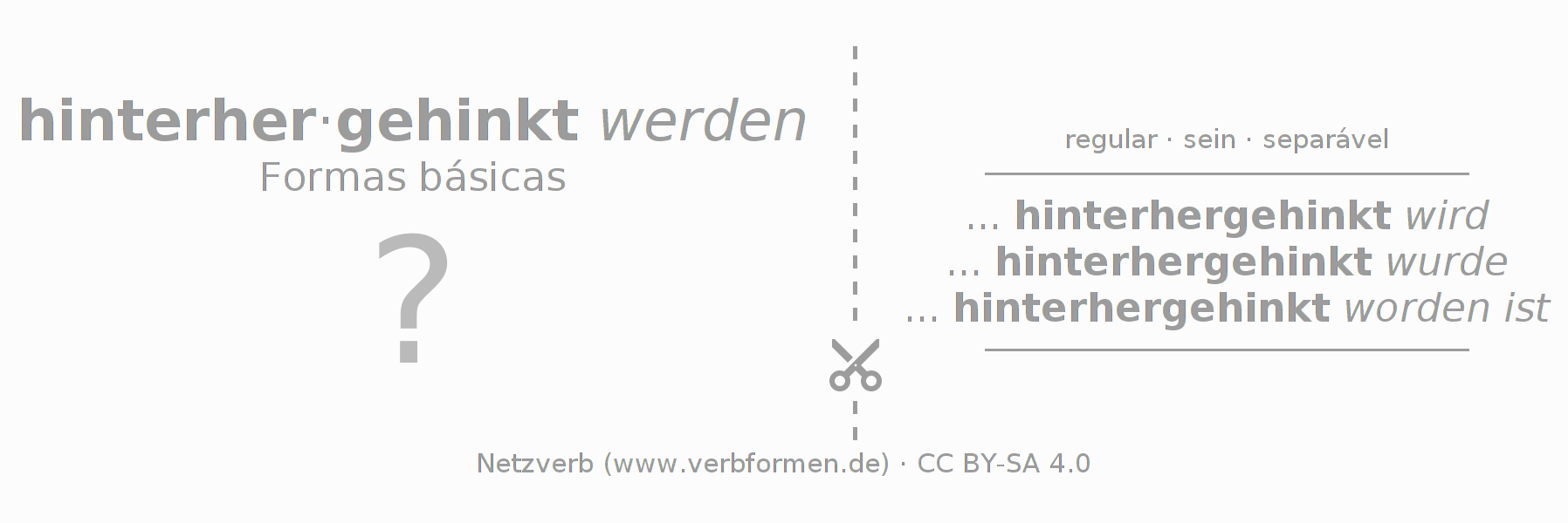 Flashcards para a conjugação do verbo hinterherhinken