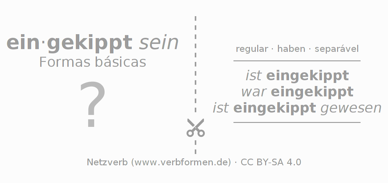 Flashcards para a conjugação do verbo einkippen