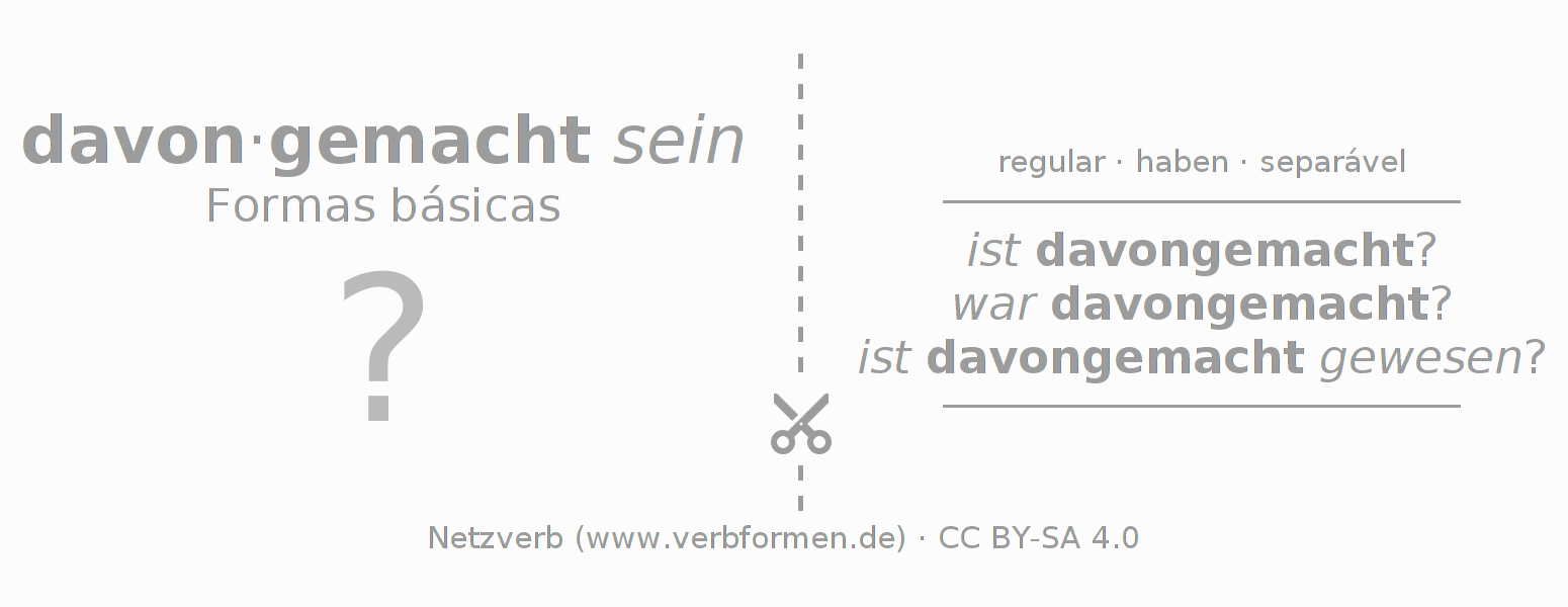 Flashcards para a conjugação do verbo davonmachen