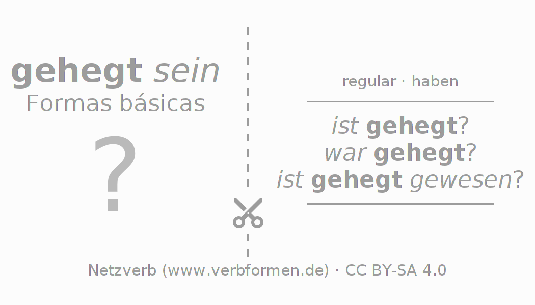 Flashcards para a conjugação do verbo hegen