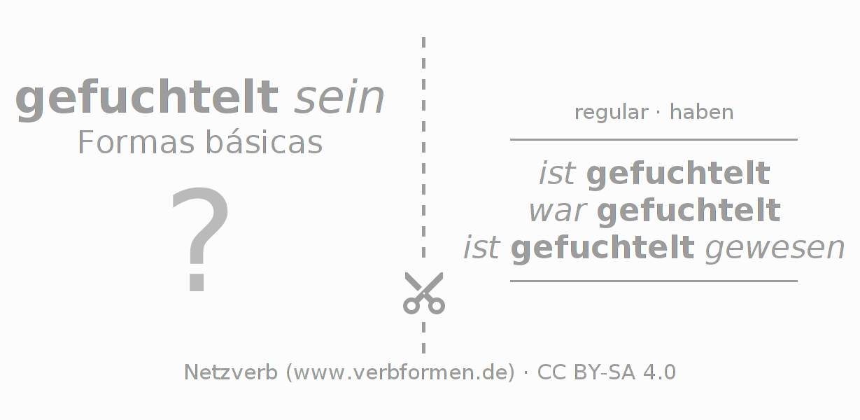 Flashcards para a conjugação do verbo fuchteln