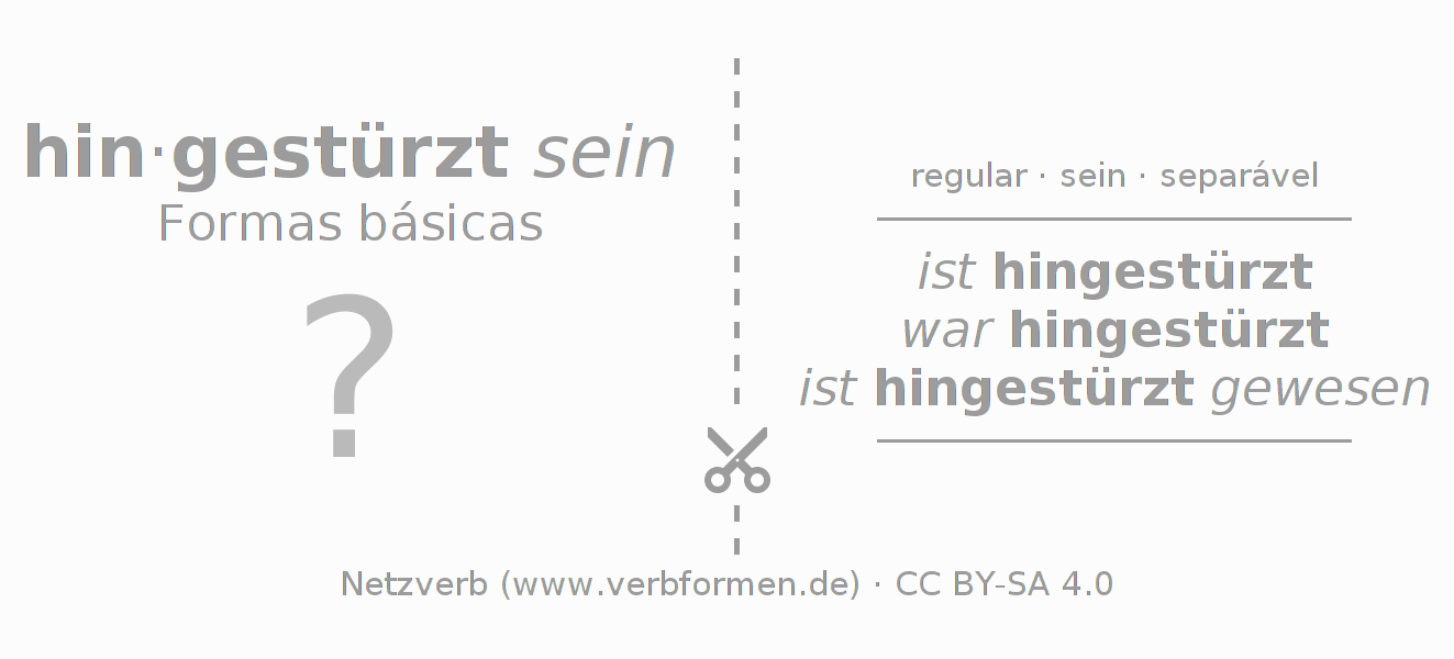 Flashcards para a conjugação do verbo hinstürzen