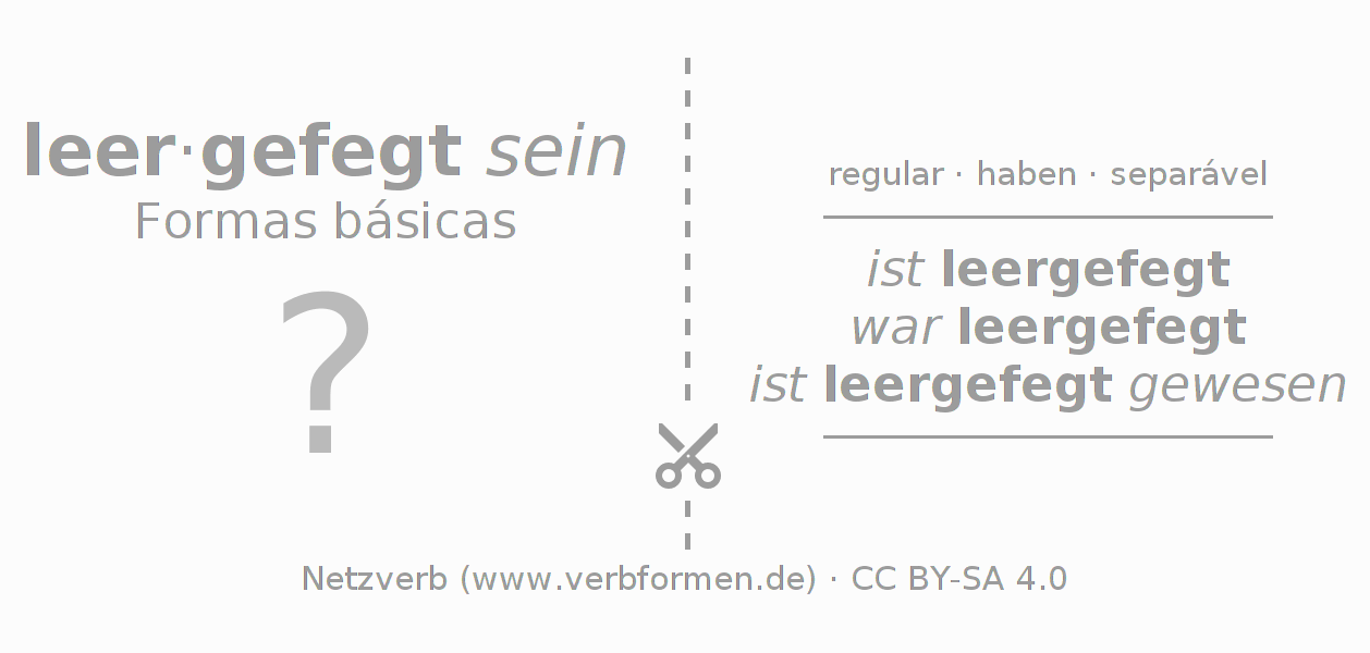 Flashcards para a conjugação do verbo leerfegen