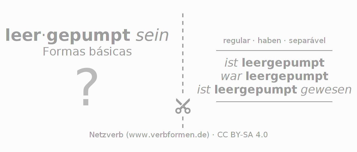 Flashcards para a conjugação do verbo leerpumpen