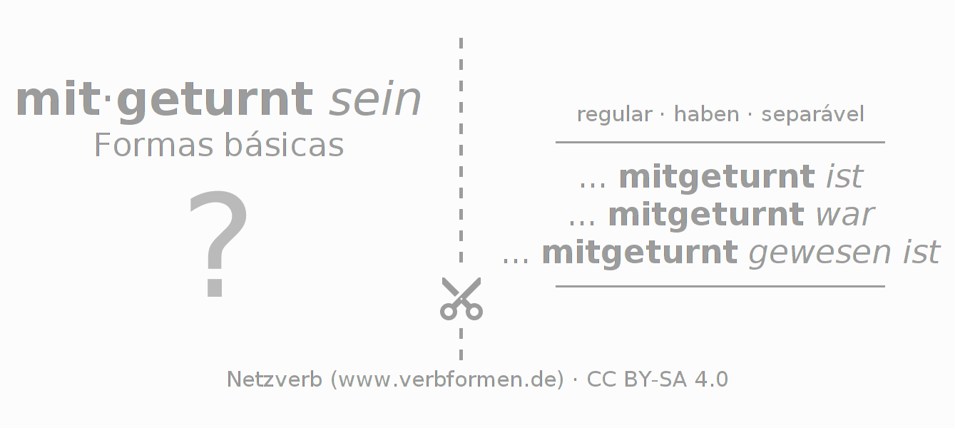 Flashcards para a conjugação do verbo mitturnen