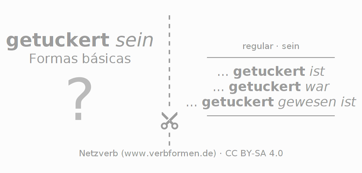 Flashcards para a conjugação do verbo tuckern (ist)