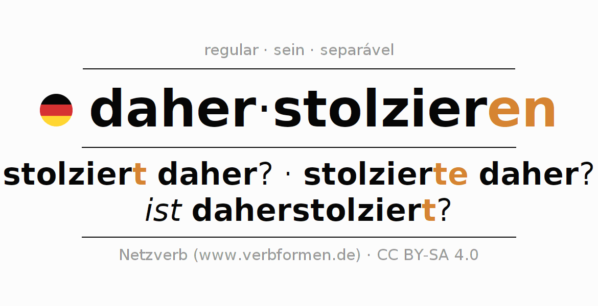 Conjugação do verbo daherstolzieren