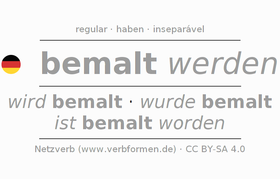 Conjugação do verbo bemalen