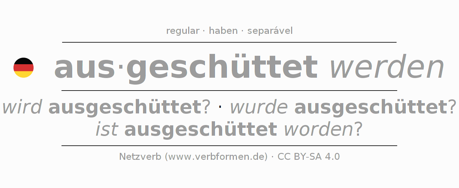 Conjugação do verbo ausschütten