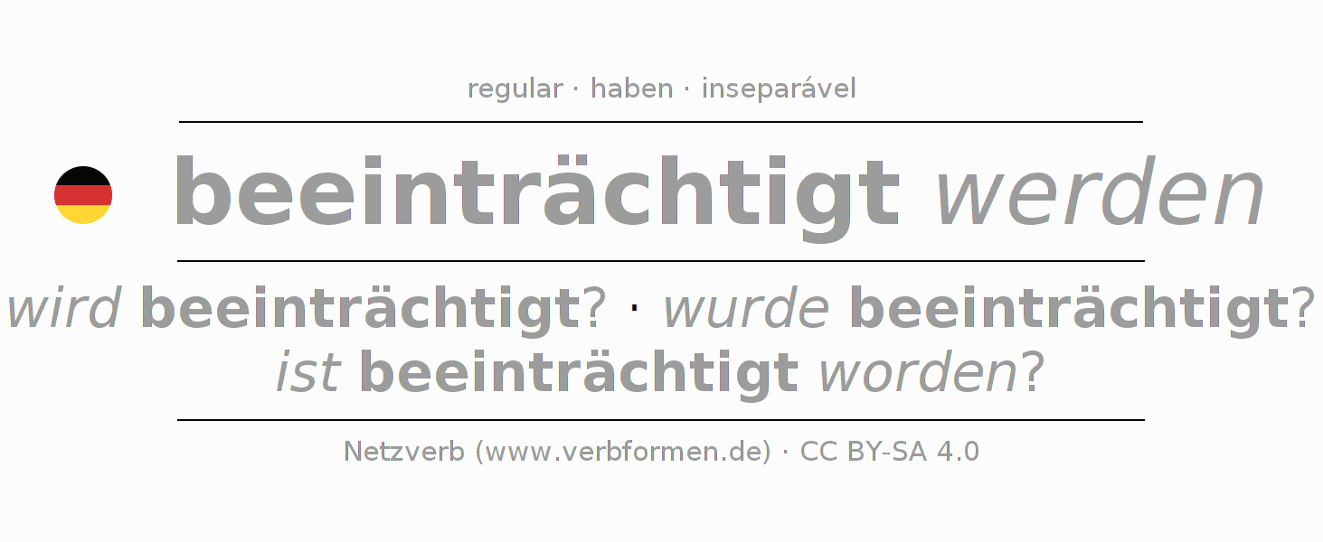 Conjugação do verbo beeinträchtigen