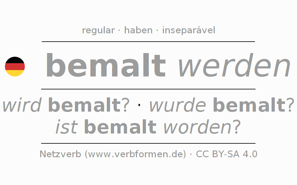 Conjugação do verbo bemalen