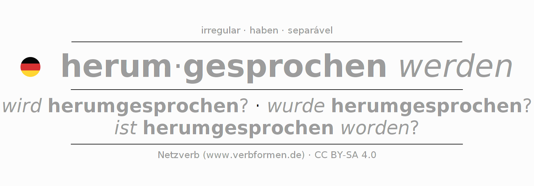 Conjugação do verbo herumsprechen