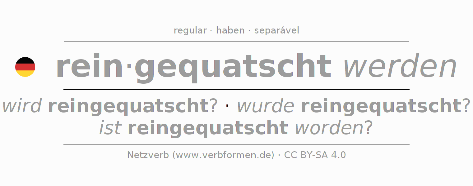 Conjugação do verbo reinquatschen