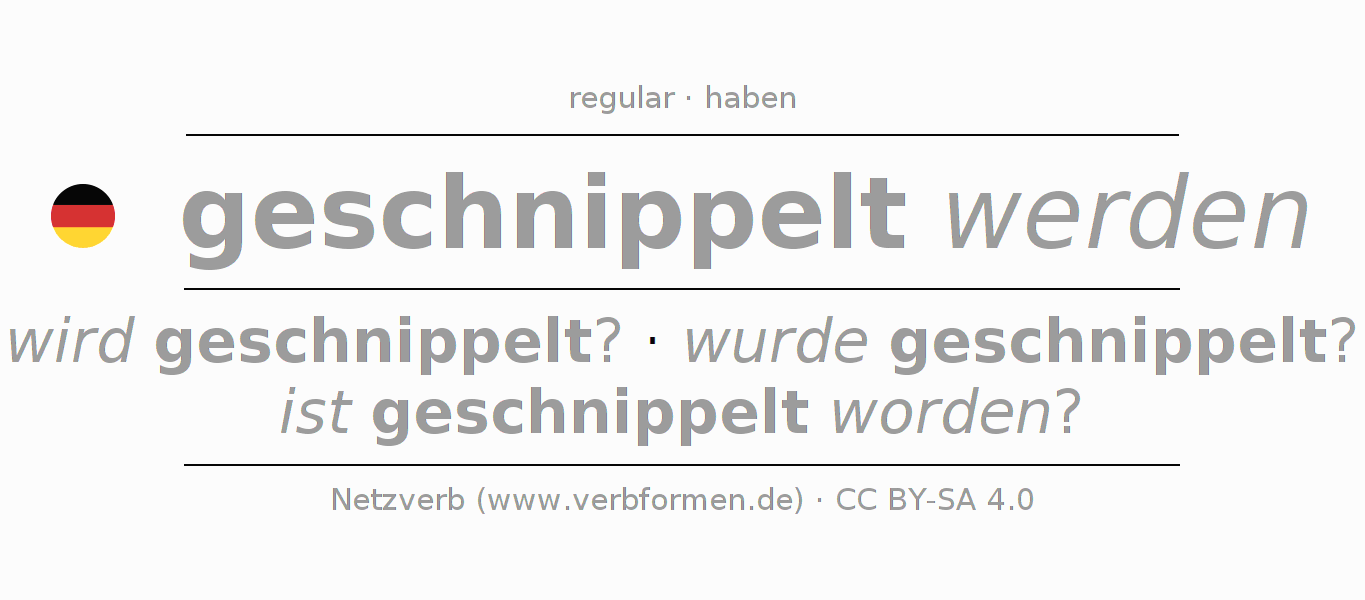 Conjugação do verbo schnippeln