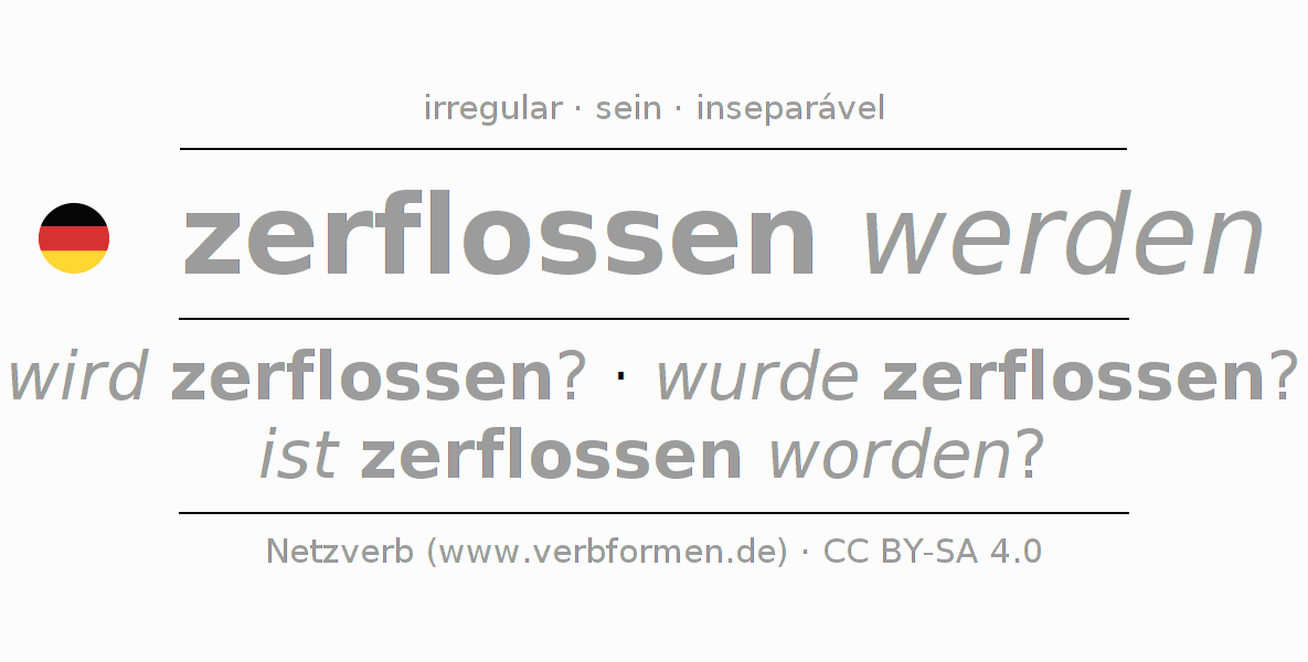 Conjugação do verbo zerfließen