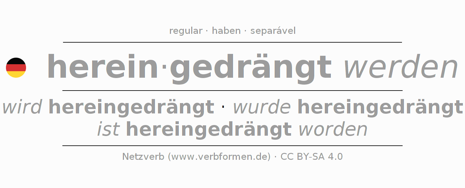 Conjugação do verbo hereindrängen