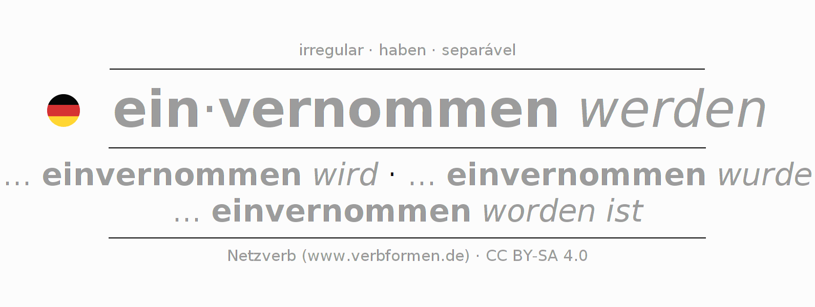 Conjugação do verbo einvernehmen
