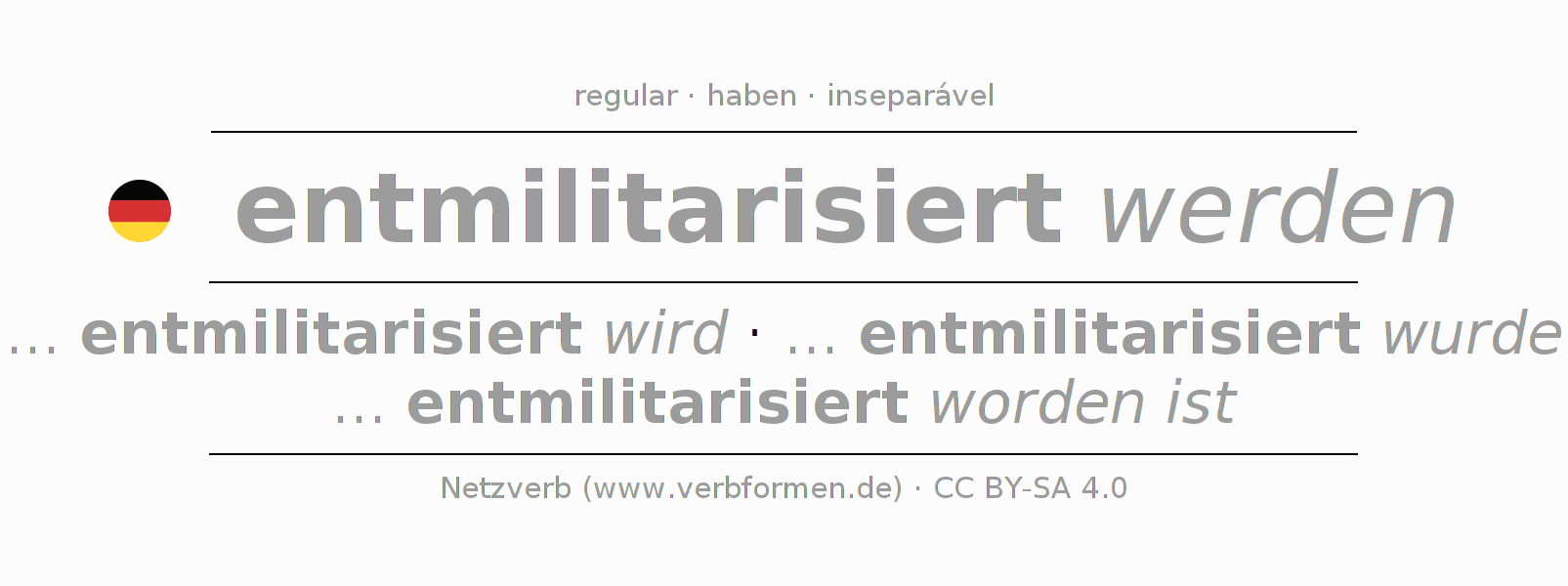 Conjugação do verbo entmilitarisieren