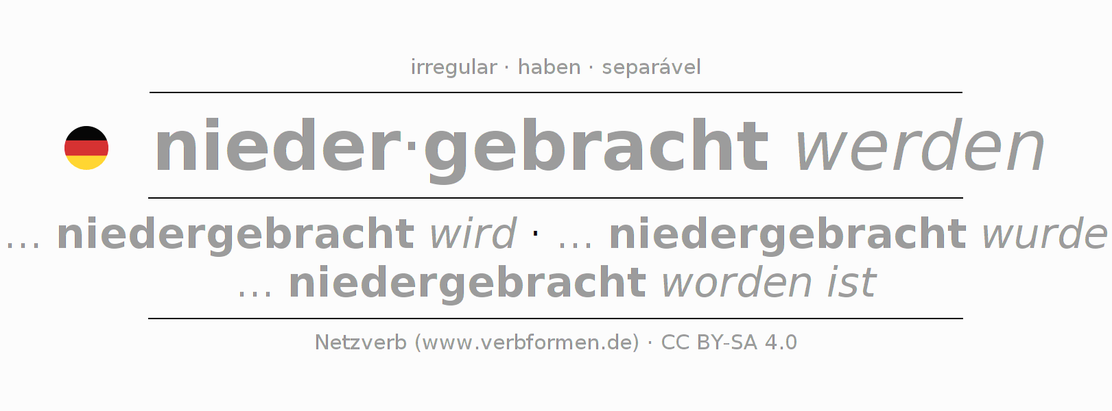 Conjugação do verbo niederbringen
