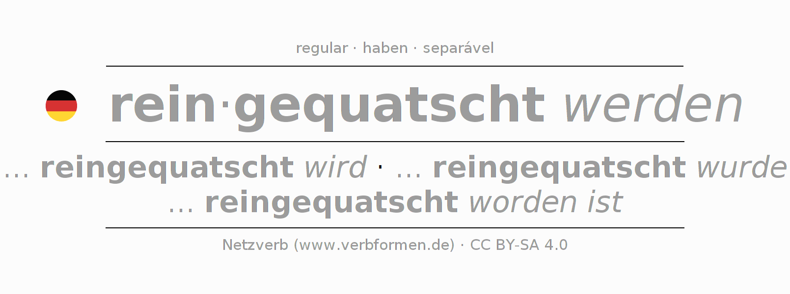 Conjugação do verbo reinquatschen