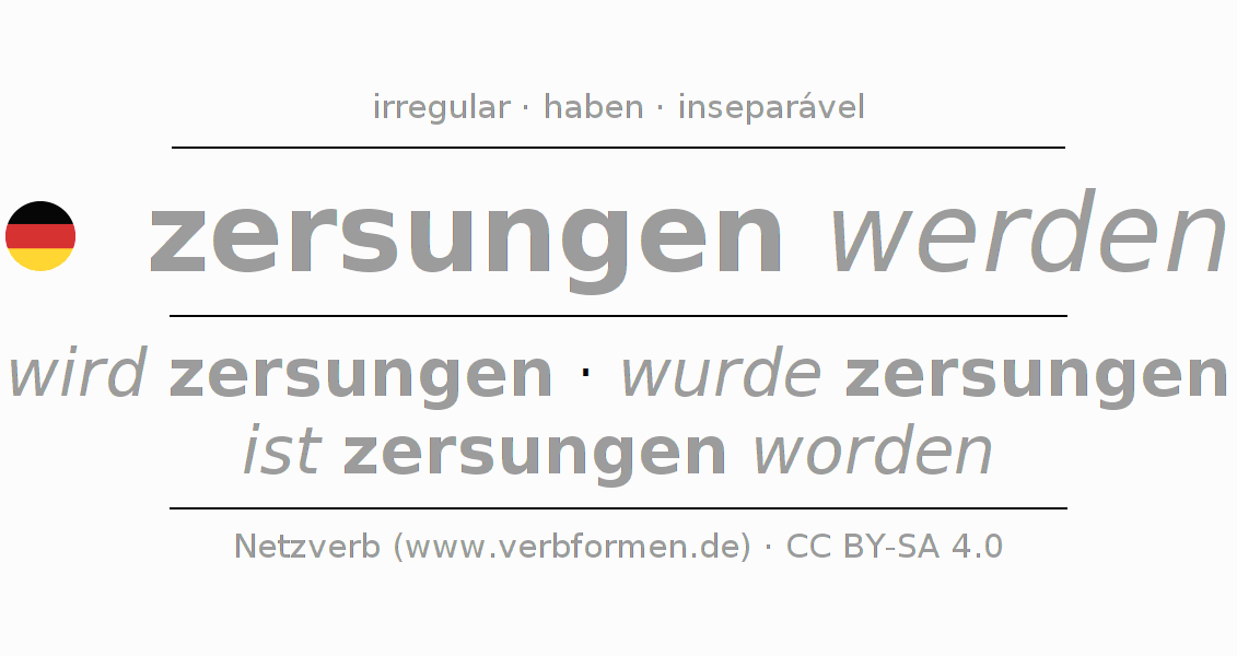 Conjugação do verbo zersingen
