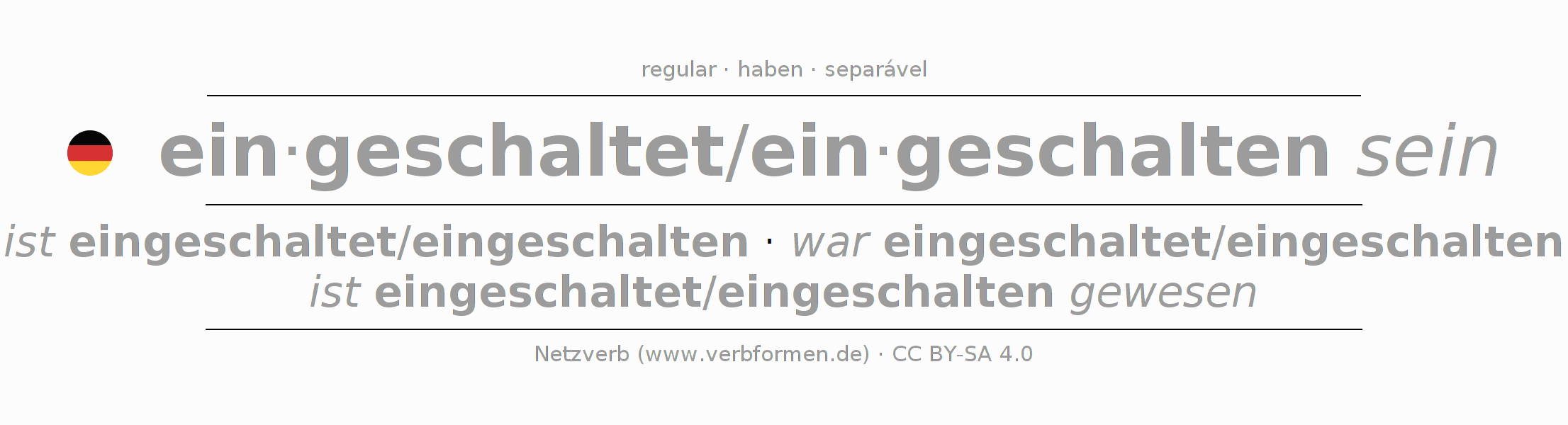 Conjugação do verbo einschalten