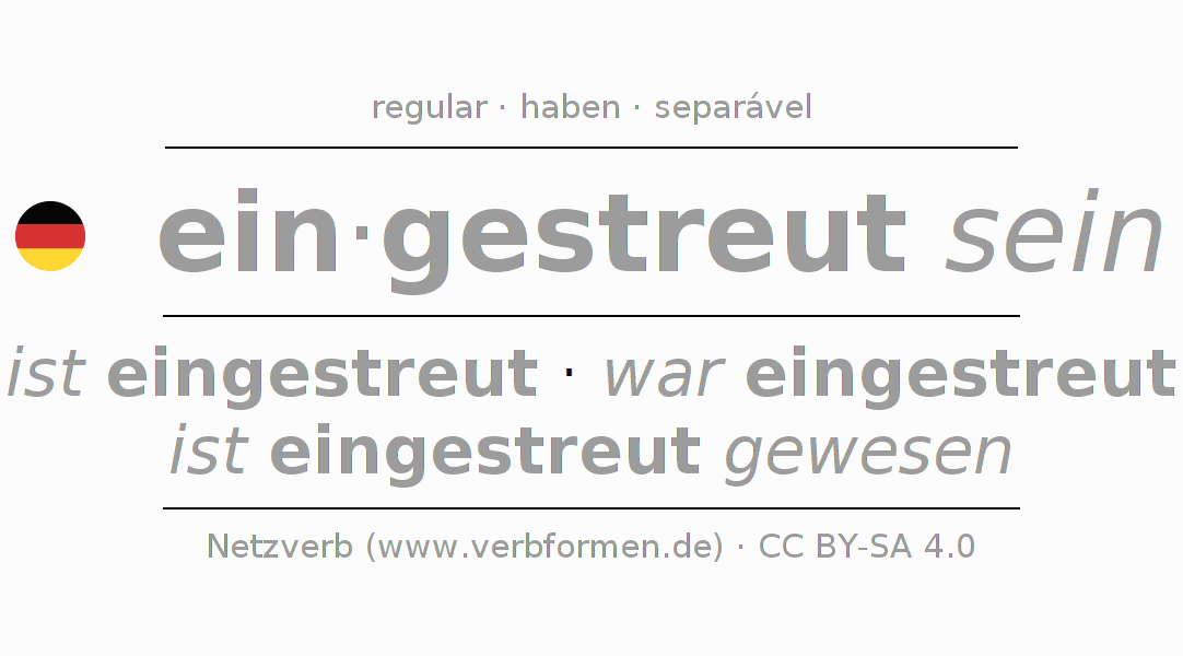 Conjugação do verbo einstreuen