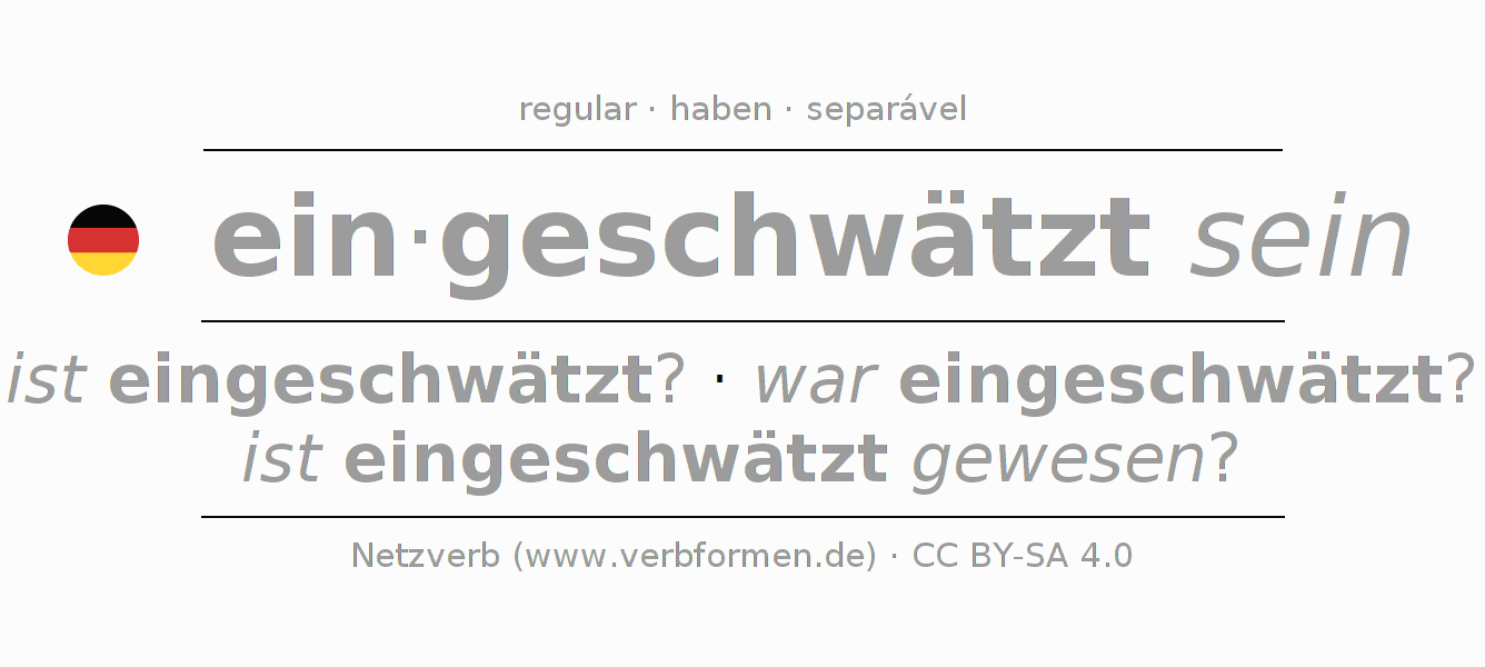 Conjugação do verbo einschwätzen