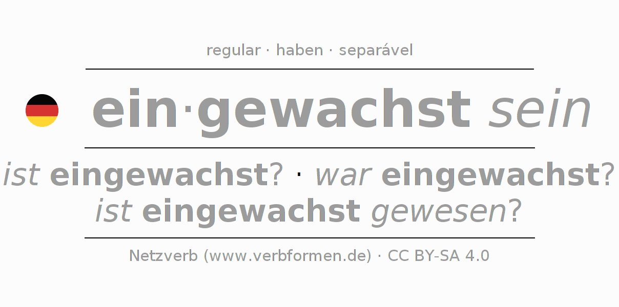 Conjugação do verbo einwachsen (regelm) (hat)