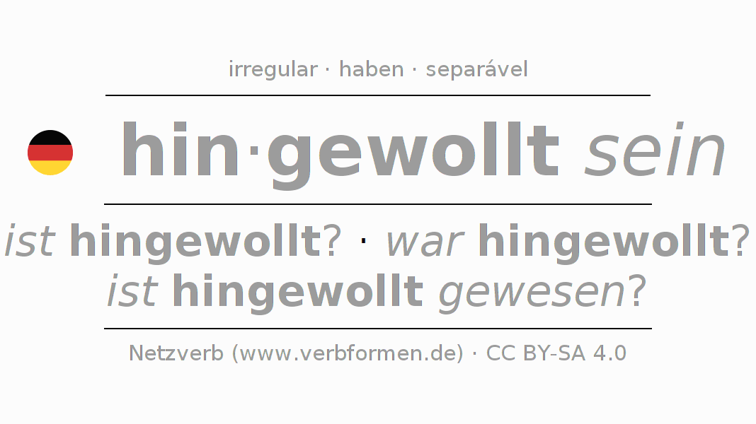 Conjugação do verbo hinwollen