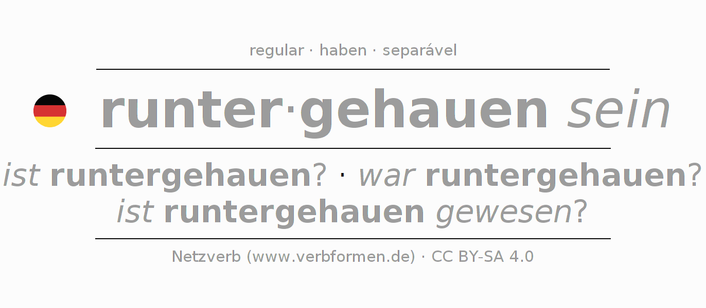 Conjugação do verbo runterhauen