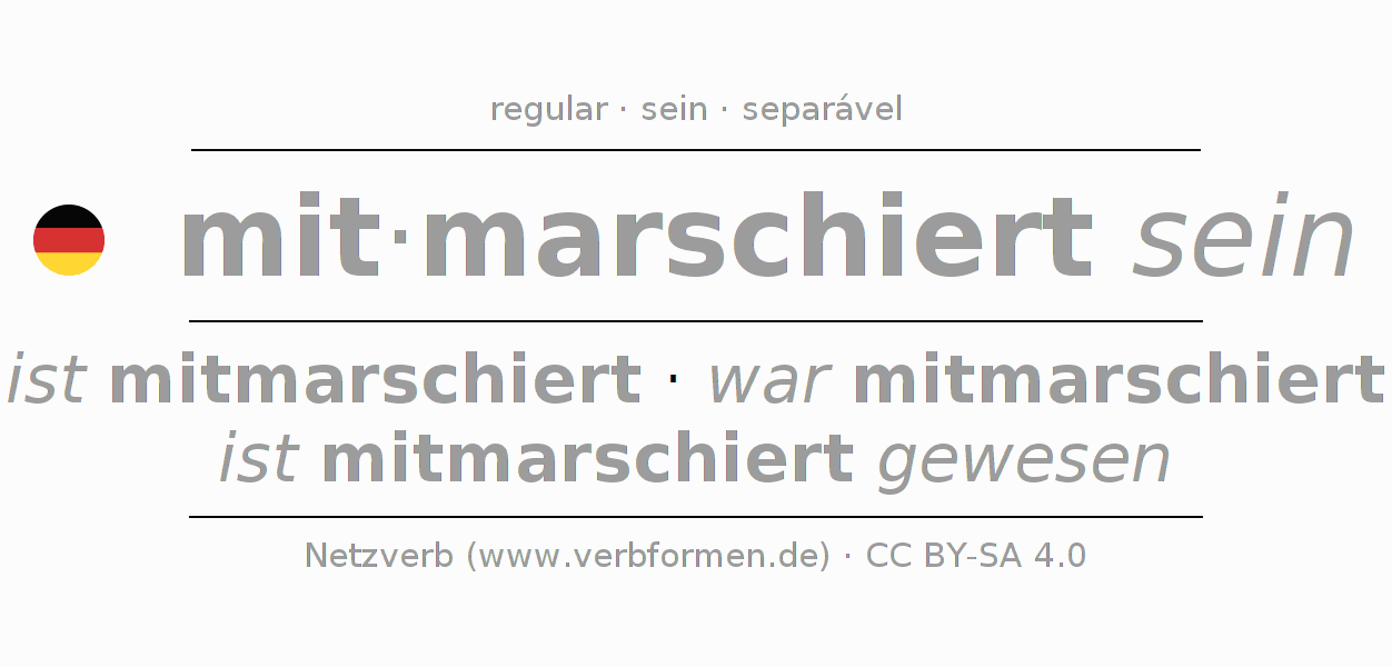 Conjugação do verbo mitmarschieren