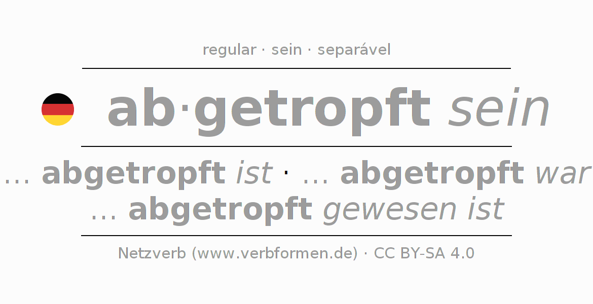 Conjugação do verbo abtropfen