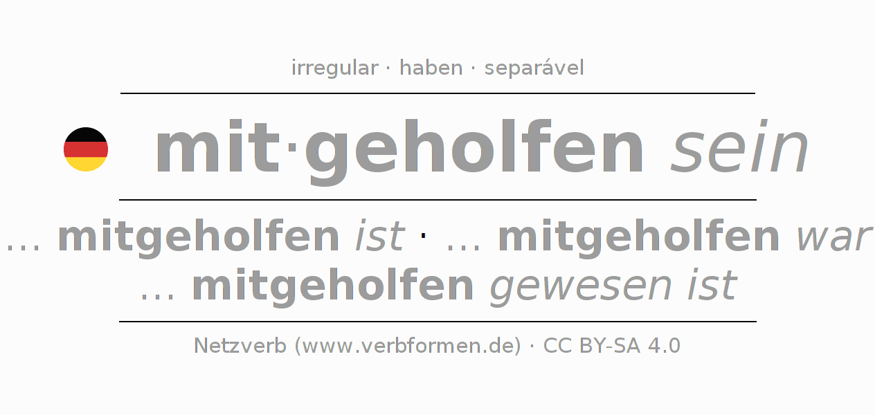 Conjugação do verbo mithelfen