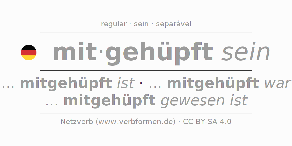 Conjugação do verbo mithüpfen