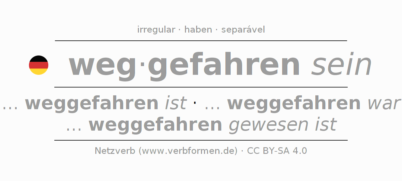 Conjugação do verbo wegfahren (hat)