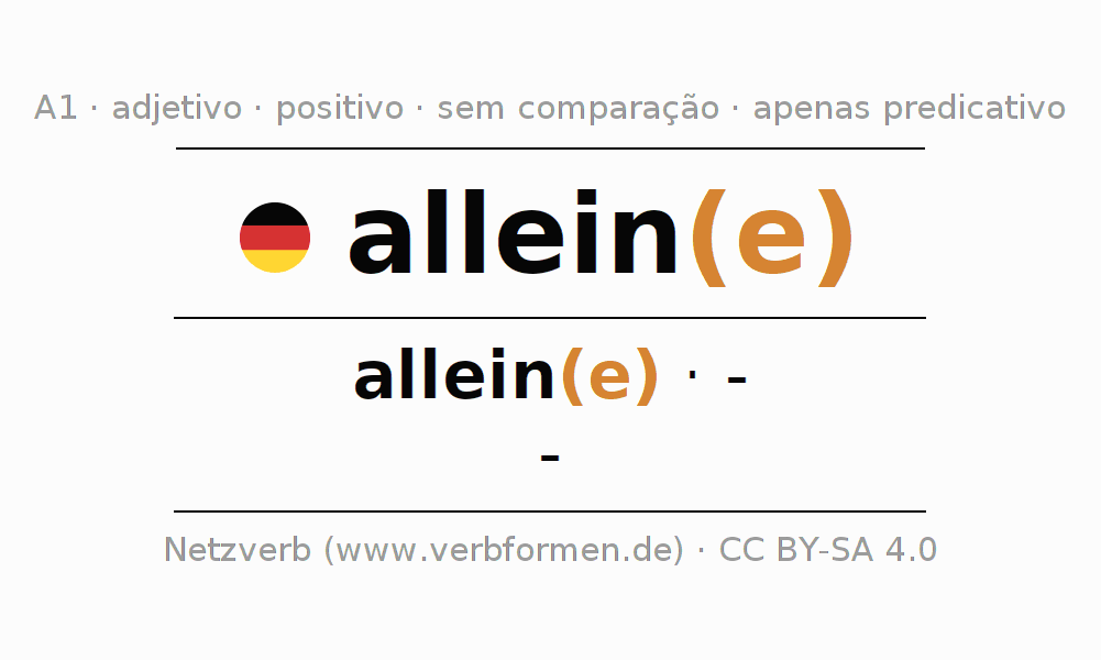 Declinação e comparação de allein