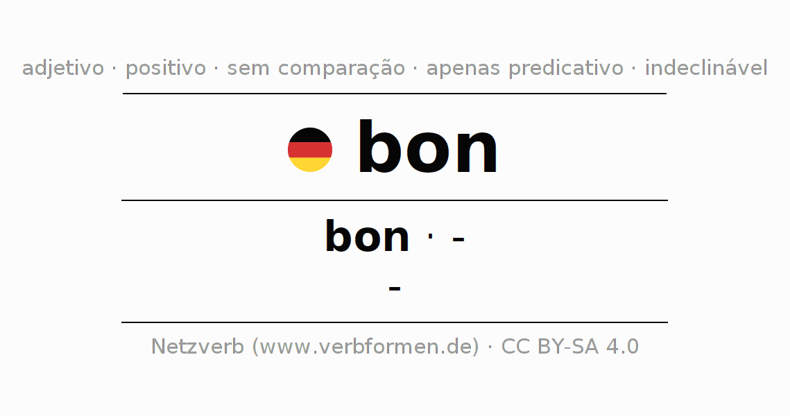 Declinação e comparação de bon