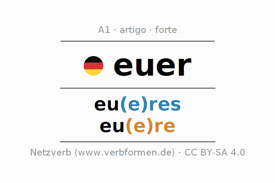 Declinação e plural do artigo euer