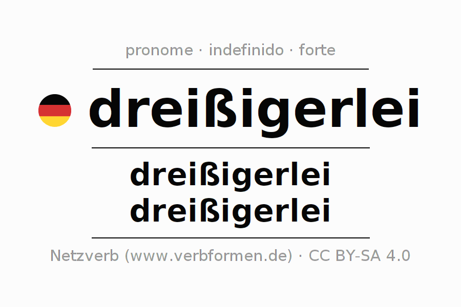 Declinação e plural do pronome dreißigerlei