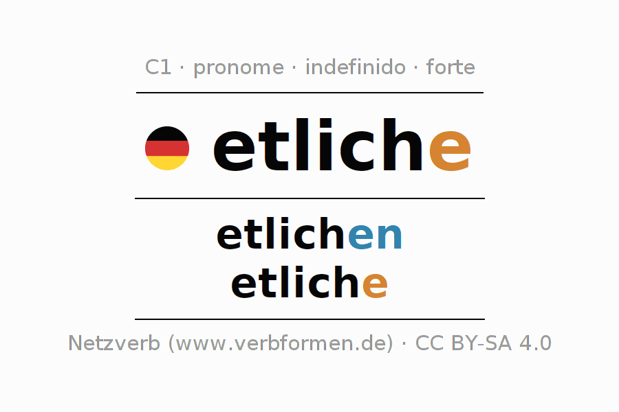 Declinação e plural do pronome etliche