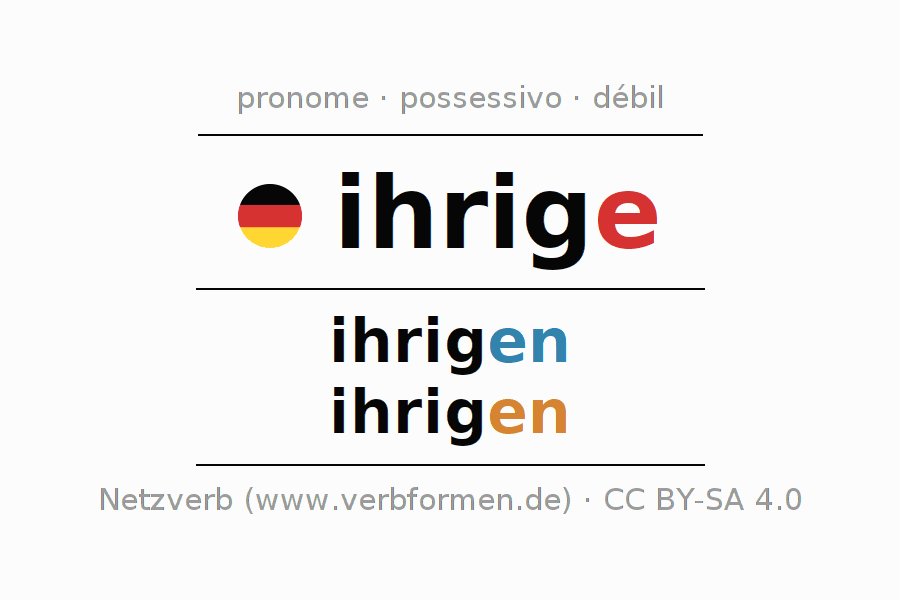 Declinação e plural do pronome ihrige